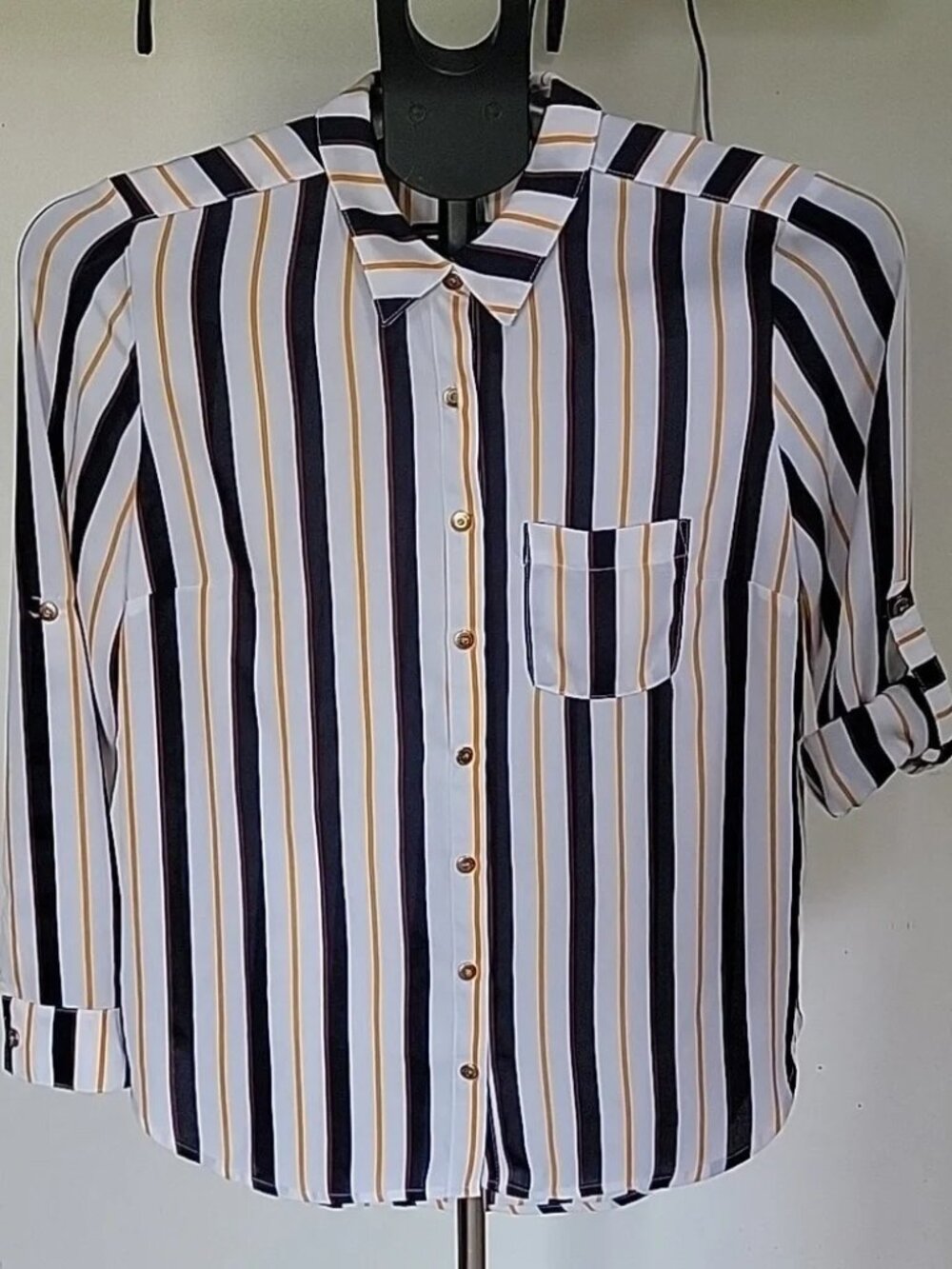 DNA Couture striped top. Size medium